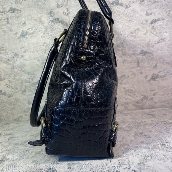 Banana Republic Croc embossed leather large handbag - Picture 2 of 13